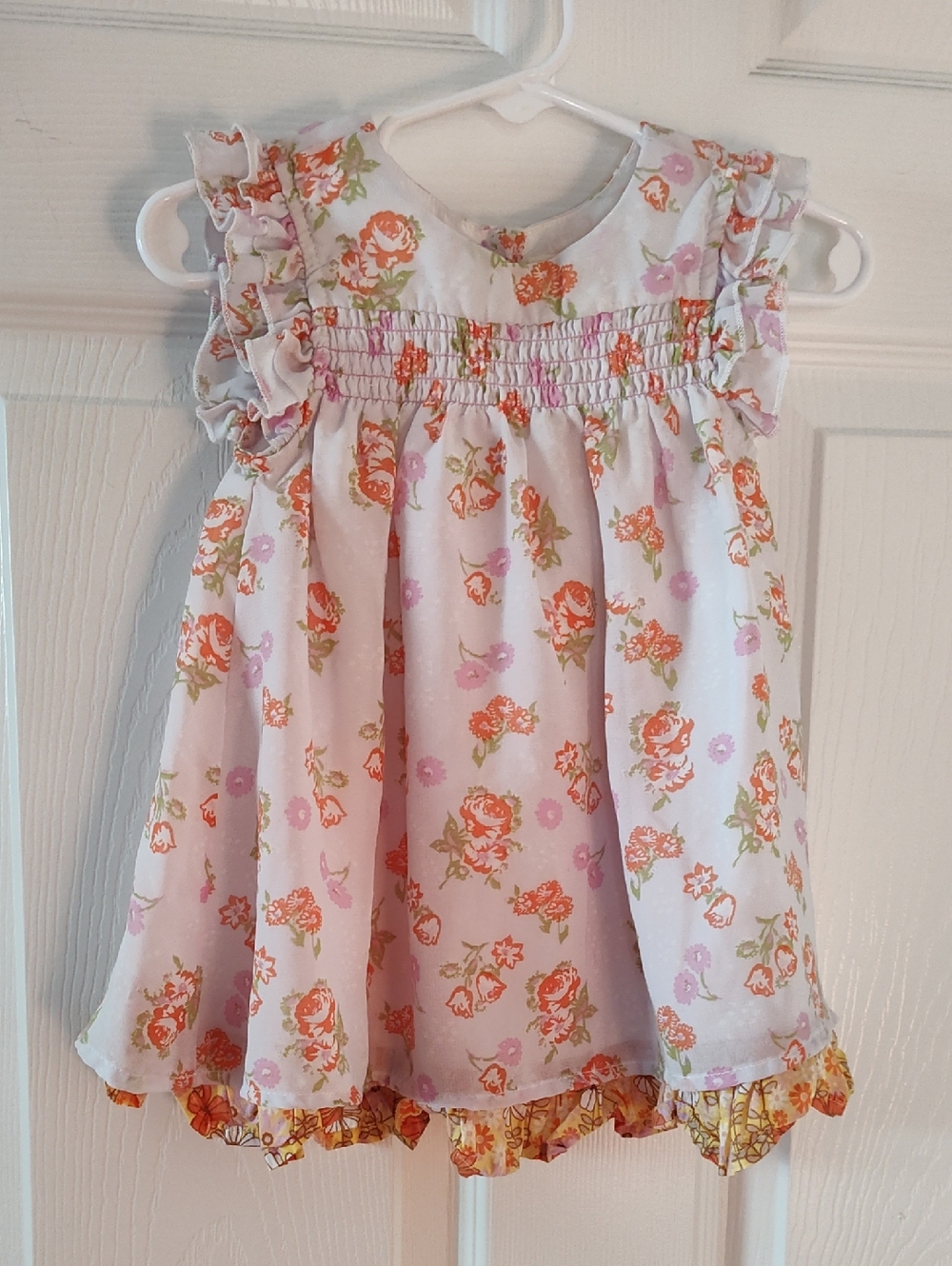 Matilda Jane Pink & Orange Floral Ruffle Dress